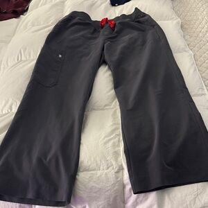 High Waisted Isabel Wide Leg Scrub Pants in color charcoal, size Large